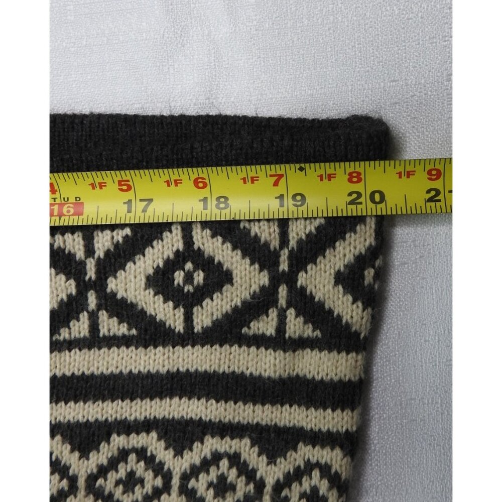 Pink Rose Sweater Dress Small Gray Black White Geometric Aztec Fair Isle Knit - Picture 8 of 8